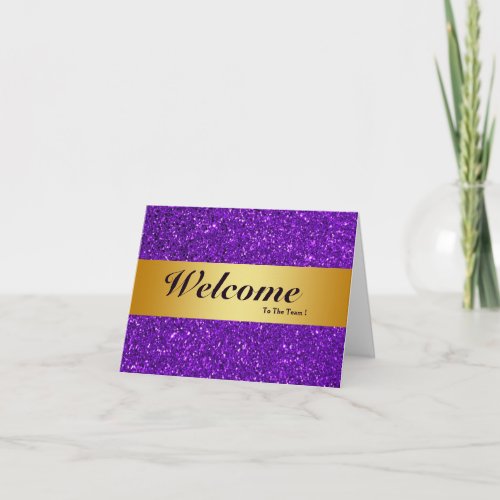 Welcome To The Team Purple Minimal Gold Bladge Card