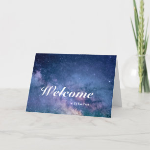 Welcome To The Team Space Glitter Postcard
