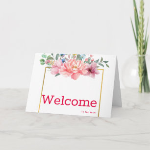 Welcome To The Team Swirl Floral Black & White Car Card