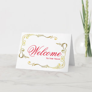 Welcome To The Team Swirl Floral Black & White Car Card