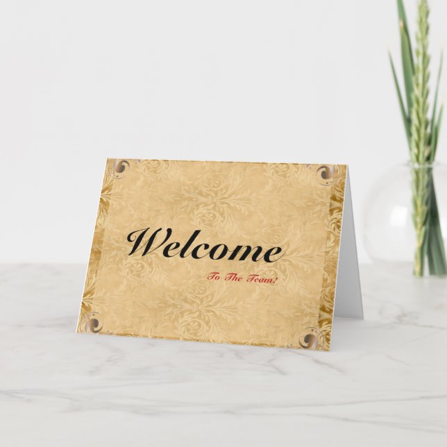 Welcome To The Team Vintage Floral Postcard (Front)