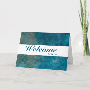 Welcome To The Team White Minimal Blue Badge Card