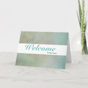 Welcome To The Team White Minimal Blue Badge Card