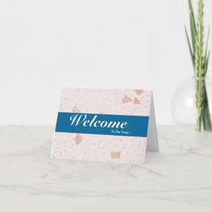 Welcome To The Team White Minimal Blue Badge Card