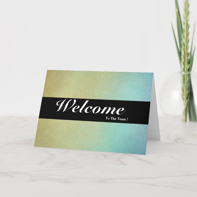 Welcome To The Team White Minimal Blue Badge Card (Front)