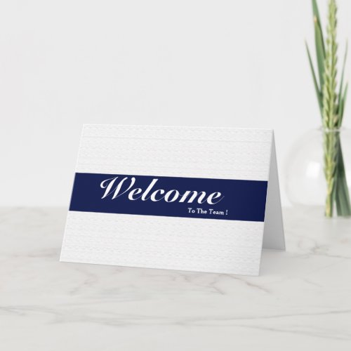 Welcome To The Team White Minimal Navy Blue Badge Card