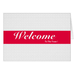 Welcome To The Team White Minimal Pink Badge Cards