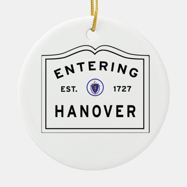 Welcome to the Town of HANOVER MA Ceramic Ornament (Front)