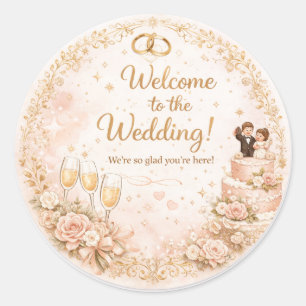 Welcome to the Wedding – Elegant Floral Sticker