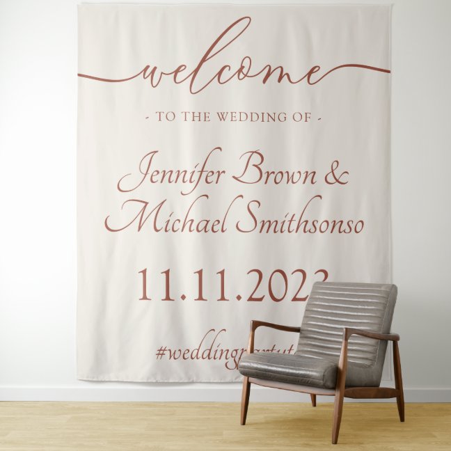 Welcome to the wedding minimalist Terracotta Tapestry