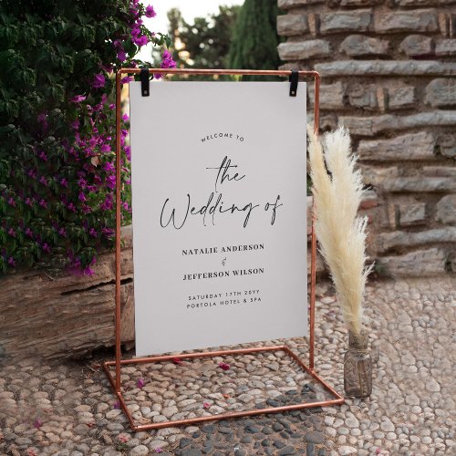 welcome to the wedding modern typography wedding   foam board