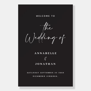welcome to the wedding modern typography wedding foam board