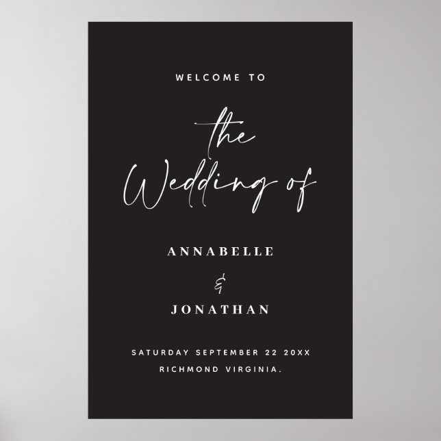 welcome to the wedding modern typography wedding   poster (Front)