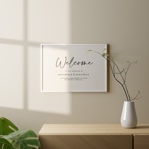 Welcome to the wedding modern typography wedding poster