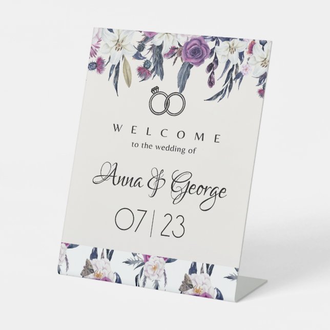 Welcome to the Wedding of Custom Pedestal Sign (Front)