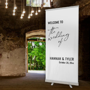 Welcome to The Wedding of Elegant, Simple Retractable Banner