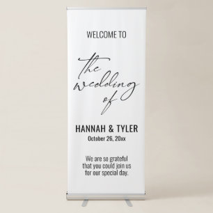 Welcome to The Wedding of Elegant, Simple Retractable Banner