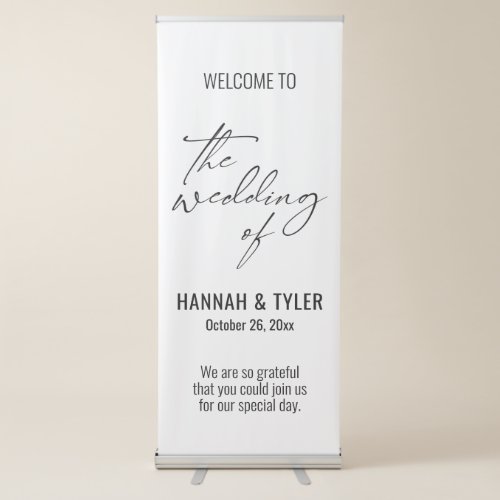 Welcome to The Wedding of Elegant Simple Retractable Banner