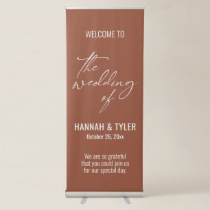 Welcome to The Wedding of Elegant Terracotta Retractable Banner