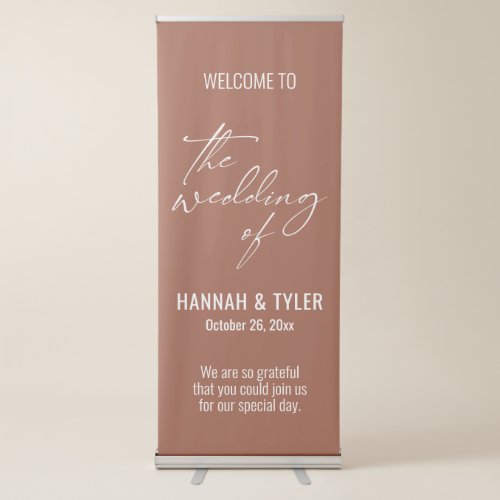 Welcome to The Wedding of Elegant Terracotta Retractable Banner