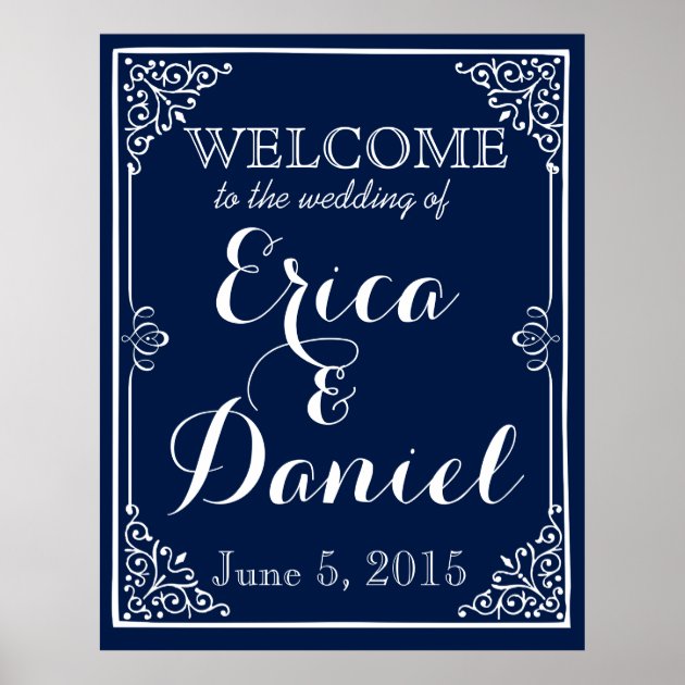 Welcome To The Wedding  Of Poster Sign Chalkboard