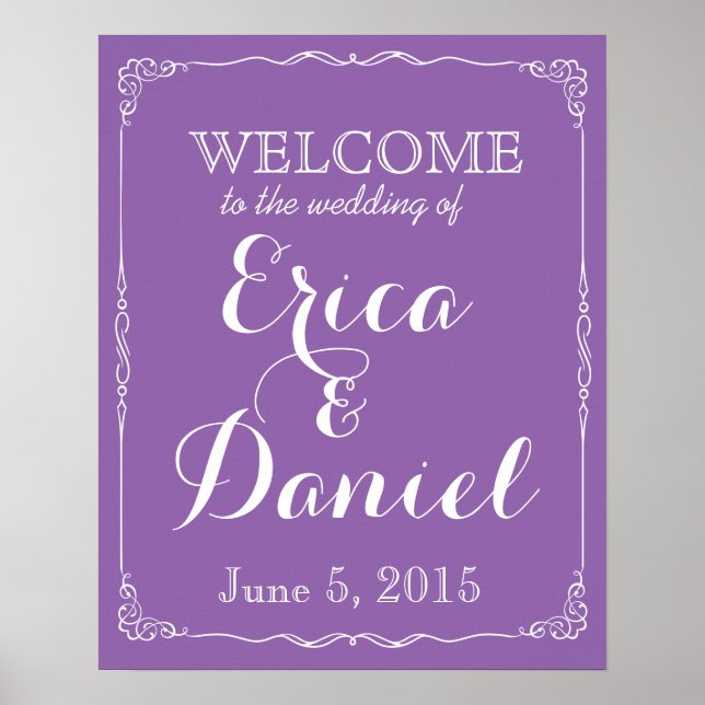 welcome to the wedding of print sign chalkboard (Front)