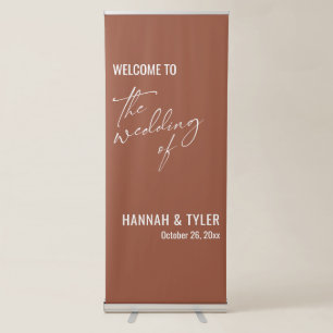 Welcome to The Wedding of Simple Terracotta Retractable Banner