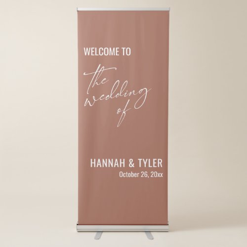 Welcome to The Wedding of Simple Terracotta Retractable Banner