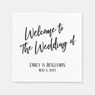 Welcome to the Wedding of Simple Typography Napkins