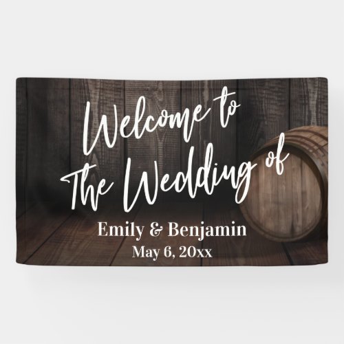 Welcome to The Wedding of Wooden Barrel Banner