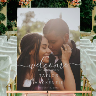 Welcome to the wedding personalized photo acrylic sign