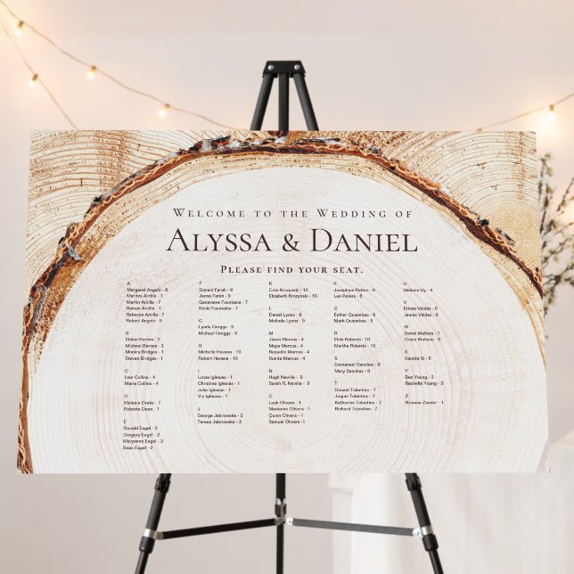 Welcome to the wedding Rustic Wood slice Custom Foam Board (In Situ (Stand))