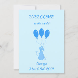 WELCOME to the world - baby boy card