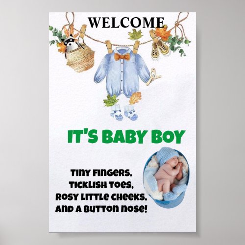 Welcome to the World Baby Boy Poster