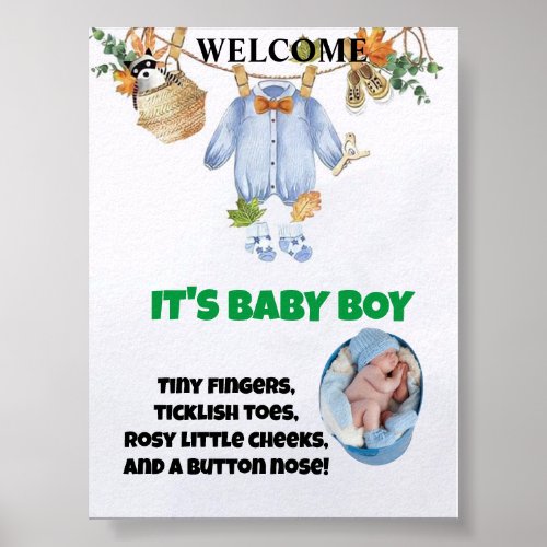 Welcome to the World Baby Boy Poster