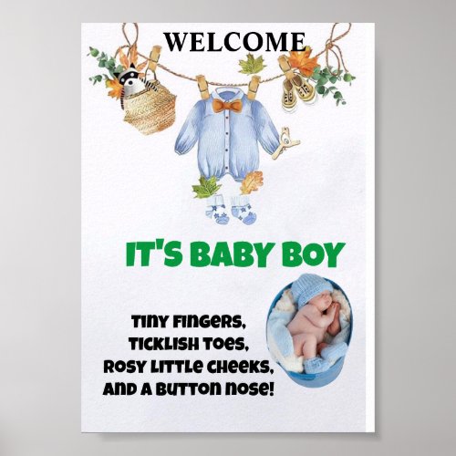 Welcome to the World Baby Boy Poster