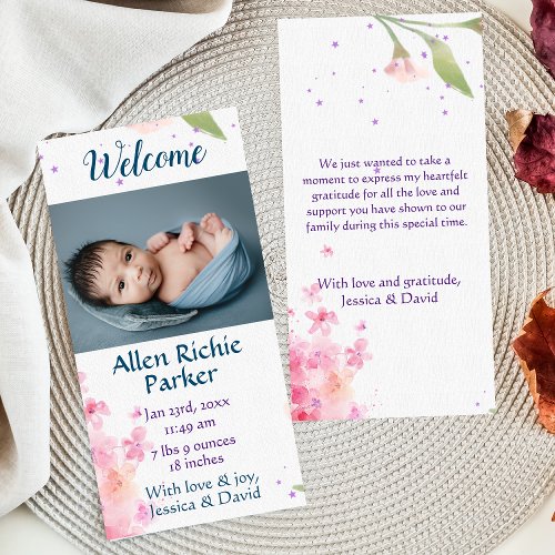 Welcome To The World Baby Flat Announcement Card