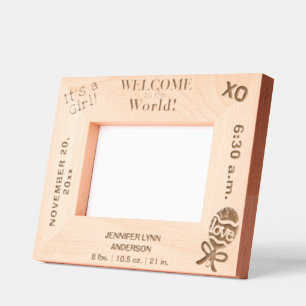 Welcome to the World Baby Girl 6 x 4, 7 x 5 Photo Engraved Frames