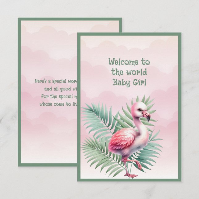Welcome to the world Baby Girl  Card (Front/Back)