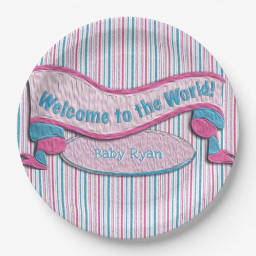 Welcome to the World Baby Shower Paper Plates