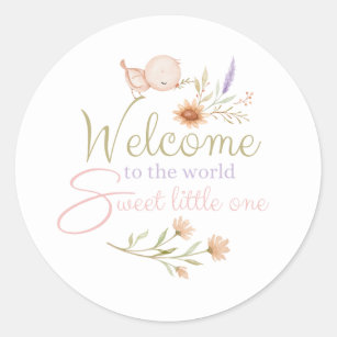 Welcome Baby Girl Stickers - 83 Results | Zazzle