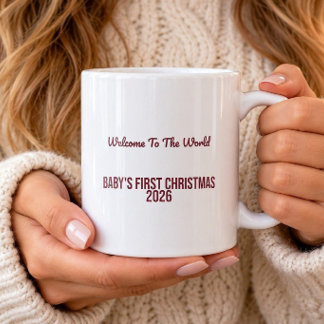Welcome To The World Baby's First Christmas Mug