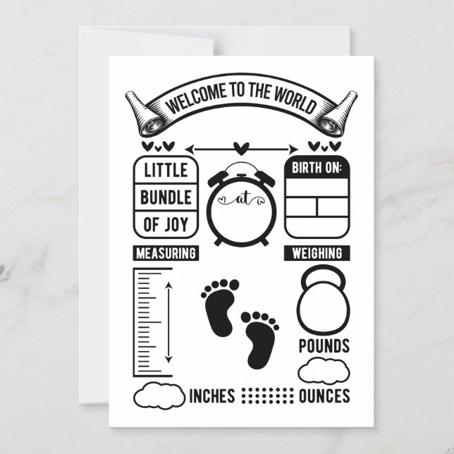 Welcome to the World Birth Announcement (Front)