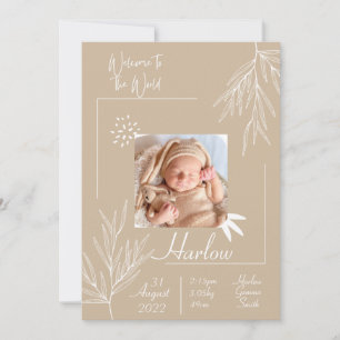 Welcome to the world Birth Announcement Card