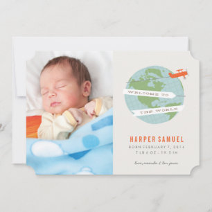 Welcome to the World Birth Announcement - Red