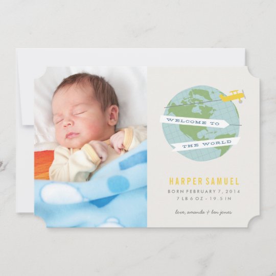 Welcome To The World Birth Announcement - Yellow | Zazzle.com