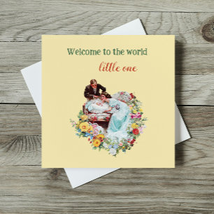 Welcome to the world Floral Vintage New Baby