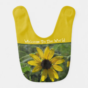 Welcome To The World Flower Photo Floral Baby Baby Bib