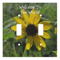 Welcome To The World Flower Photo Yellow Floral Light Switch Cover