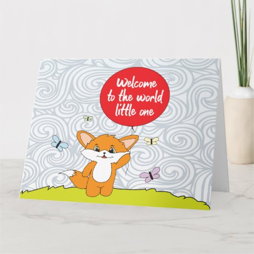 Welcome to the World _ Little Fox New Baby Card